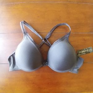 Rampage 38C push up bra straps crossback grey